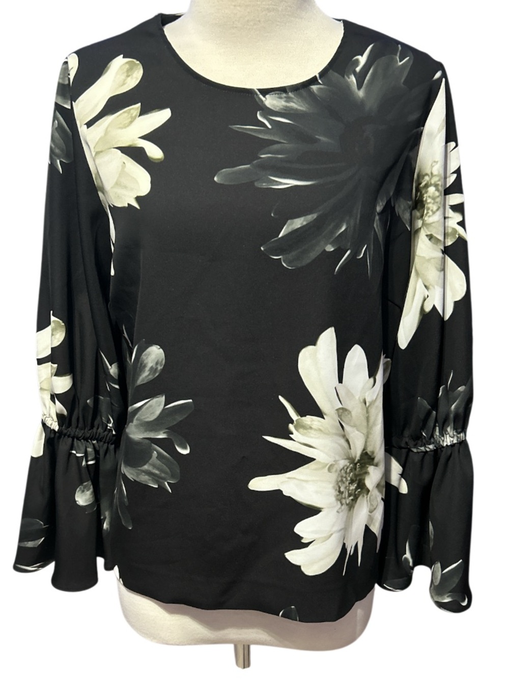 Jean Paul Gaultier Fuzzi Black & White floral Blouse Size 42